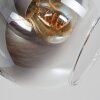 Moderne cluster-plafondlamp Koyoto met 7 rook- en heldere glazen bollen