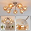 Koyoto retro plafondlamp 7-lichts met bolvormige kappen, Ø 82 cm, voor eetkamer