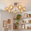 Koyoto retro plafondlamp 7-lichts met bolvormige kappen, Ø 82 cm, voor eetkamer