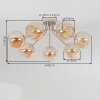 Koyoto retro plafondlamp 7-lichts met bolvormige kappen, Ø 82 cm, voor eetkamer