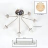 Koyoto retro plafondlamp 7-lichts met bolvormige kappen, Ø 82 cm, voor eetkamer