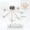 Moderne zandkleurige Cluster-plafondlamp Koyoto met 7 amberkleurige glazen bollen