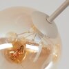 Moderne zandkleurige Cluster-plafondlamp Koyoto met 7 amberkleurige glazen bollen