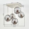 Zandkleurige moderne cluster-plafondlamp Gastor met 5 rookglazen bollen, E14