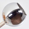 Cluster-plafondlamp Koyoto met 10 glazen bollen in amber, chroom, helder en rookkleurig