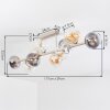Cluster-plafondlamp Koyoto met 10 glazen bollen in amber, helder en rookkleurig, ø 15 cm