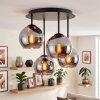 Moderne Cluster-plafondlamp Koyoto met 4 rook- en chromen glazen bollen voor de eettafel