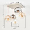 Gastor retro plafondlamp met 5 bollen, E14 fitting, voor woonkamer en eetkamer