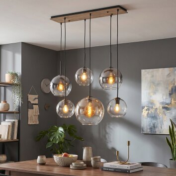 Koyoto hanglamp met bolkappen, 6-lichts E27 voor eetkamer en eettafel