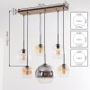 Koyoto E27 hanglamp met 6 bolkappen voor eetkamer, boho vintage