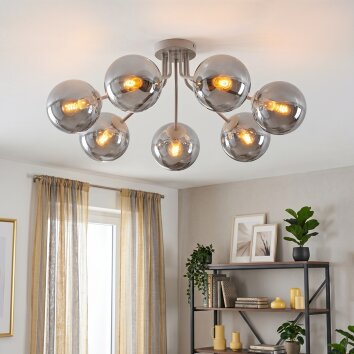 Gastor plafondlamp met bolvormige kappen, 7-lichts retro vintage, ø 82 cm