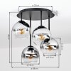 Koyoto plafondlamp met bolkappen, 4-lichts plafondverlichting Ø 38 cm