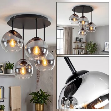 Koyoto plafondlamp met bolkappen, 4-lichts plafondverlichting Ø 38 cm