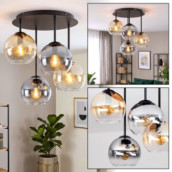 Moderne kogel-plafondlamp Koyoto in clusteropstelling voor de eettafel