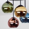 Koyoto plafondlamp met globe kappen, 4-lichts rond ø 25 cm, retro vintage
