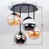 Koyoto 4-lichts plafondlamp met bolvormige kappen, retro vintage voor eetkamer