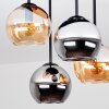 Koyoto 4-lichts plafondlamp met bolvormige kappen, retro vintage voor eetkamer