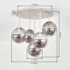Gastor 5-lichts plafondlamp met bolkappen, rond Ø 45 cm, retro vintage