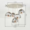 Gastor ronde plafondlamp met bolvormige kappen, 5-lichts, E14, Ø 45 cm