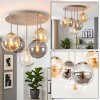 Gastor ronde 5-lichts plafondlamp met bolkappen, E14, ø 45 cm, modern retro
