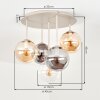 Gastor ronde 5-lichts plafondlamp met bolkappen, E14, ø 45 cm, modern retro
