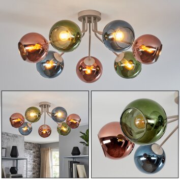Koyoto plafondlamp met bollen, 7-lichts retro plafondverlichting Ø 82 cm
