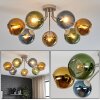 Koyoto retro plafondlamp met bolschermen, 7-armig voor woonkamer en eetkamer