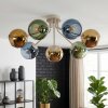 Koyoto retro plafondlamp met bolschermen, 7-armig voor woonkamer en eetkamer