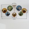 Koyoto retro plafondlamp met bolschermen, 7-armig voor woonkamer en eetkamer