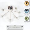 Koyoto retro plafondlamp met bolschermen, 7-armig voor woonkamer en eetkamer