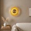 Liriel retro LED wandlamp rond, decoratieve muurverlichting met reliëf-ringen