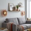 LED ronde wandlamp Liriel, set van 2, 3000 Kelvin warmwit, ringstructuur