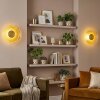 LED ronde wandlamp Liriel, set van 2, 3000 Kelvin warmwit, ringstructuur