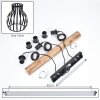 Oravi houten staaf hanglamp voor eettafel, 3-lichts met kooikappen, lengte 60 cm