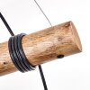 Houten-balk-hanglamp Koyoto, wikkelbare kabels, 4 lichtpunten voor de eettafel