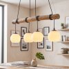 Koyoto houten eettafel hanglamp met boomstam-staaf, 4-lichts, lengte 80 cm