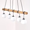 Koyoto houten staaflamp, 5-lichts hanglamp voor eettafel, lengte 100 cm