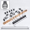 Oravi houten balk hanglamp, 5-lichts E27, lengte 100 cm, kooikappen