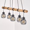 Oravi houten balk hanglamp, 5-lichts E27, lengte 100 cm, kooikappen