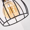 Houtenbalk-hanglamp Gondo met 5 kooikappen, kabels wikkelbaar voor de eettafel