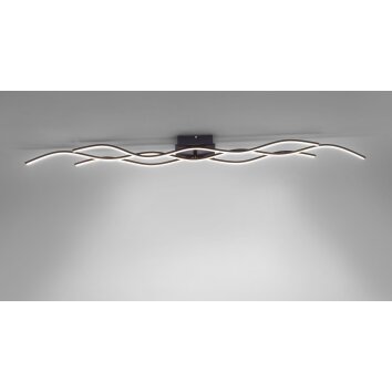 Leuchten-Direkt Wave Plafondlamp LED Zwart, 3-lichts