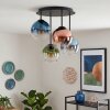 Koyoto retro plafondlamp met bolkappen, 4-lichts, rond, E14, ø 38 cm