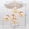 Chehalis retro vintage plafondlamp met bollen, 5-lichts, rond, ø 45 cm, G9