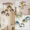 Gastor retro plafondlamp met bolvormige kappen, 5-lichts uitvoering voor eetkamer