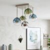 Gastor retro plafondlamp met bolvormige kappen, 5-lichts uitvoering voor eetkamer