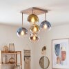 Gastor retro plafondlamp met bolvormige kappen, 5-lichts uitvoering voor eetkamer