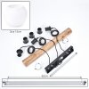 Koyoto 3-lichts eettafel hanglamp met houten balk, E27, lengte 60 cm