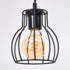 Hanglamp Gondo, natuurlijke houten staaf, kooikappen, lengte 60 cm, wikkelbare kabels