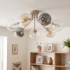 Cluster-plafondlamp Gastor met 7 glazen bollen in amber, helder en rookglas