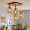 Gastor plafondlamp met bolkappen, 4-lichts ronde retro woonkamerlamp